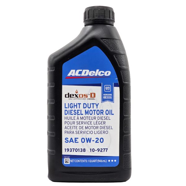 Aceite ACDelco Dexos Diesel 0W20 946 ml Motor GM